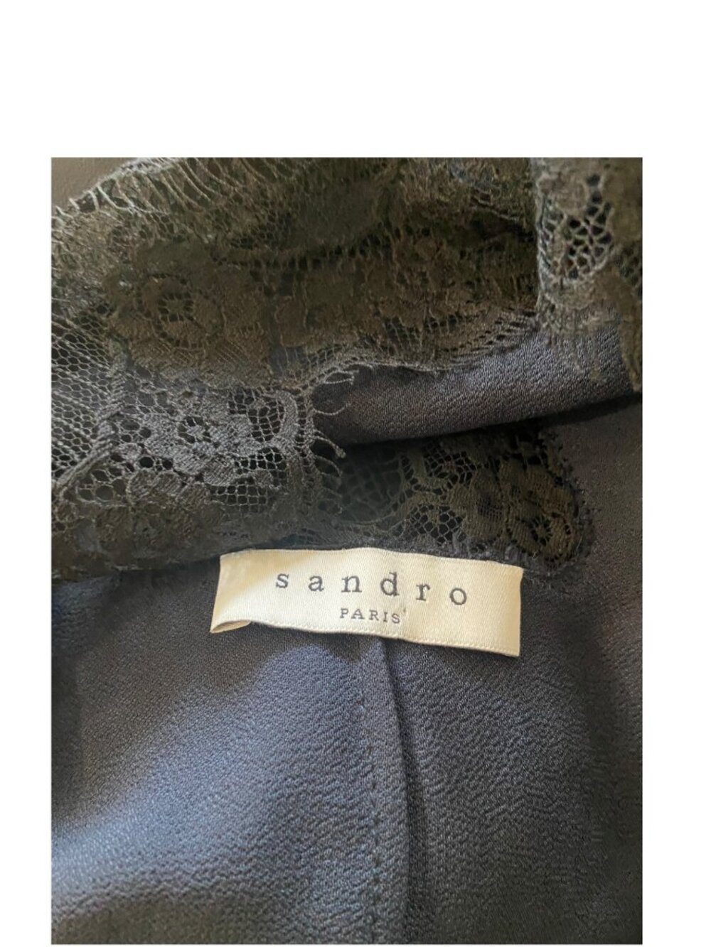 Sandro Paris Navy Blue Blouse Romantic - Picture 4 of 14
